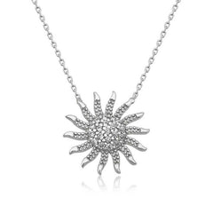 Silver Sun Necklace for Women