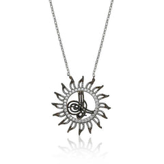Silver Tughra Sun Women's Necklace