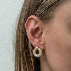 Silver Hoop Gold Women's Earring