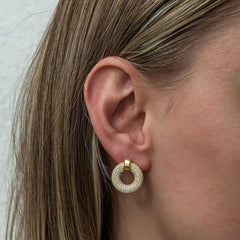 Silver Hoop Gold Women's Earring