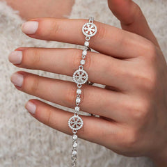 Snowflake Women's Bracelet in Silver Hoop