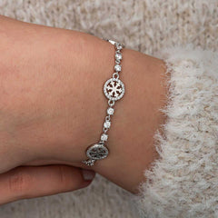 Snowflake Women's Bracelet in Silver Hoop