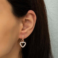 Silver Hoop Heart Women's Earrings