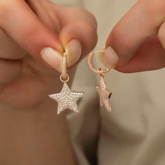 Silver Hoop Star Women's Earring