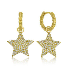 Silver Hoop Star Women's Earring