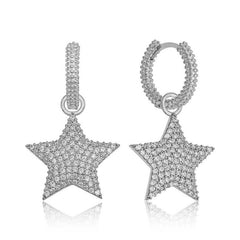 Silver Hoop Star Women's Earring