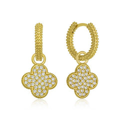 Silver Hoop Clover Women's Earring