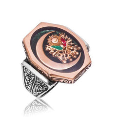 Silver Ottoman State Coat of Arms Men's Ring