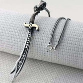 Silver Hazrat Ali Zulfiqar Sword Necklace