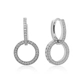 Silver Interlocking Hoop Earrings for Women