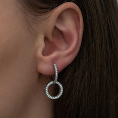 Silver Interlocking Hoop Earrings for Women