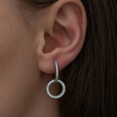 Silver Interlocking Hoop Earrings for Women