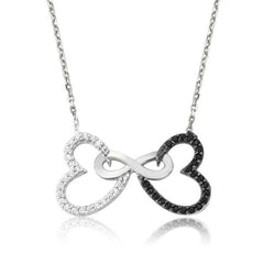 Silver Two Hearts Infinity Women's Necklace