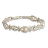 Silver Pearl Kazaziye Knit Bracelet