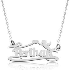 Silver Personalized Eros Love Arrow Necklace