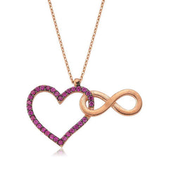 Silver My Heart Is With You Forever Necklace