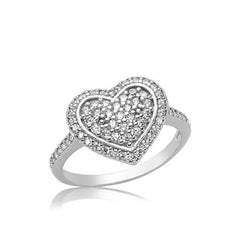 Silver Heart Women's Ring