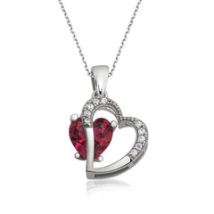 Silver Heart Necklace for Women