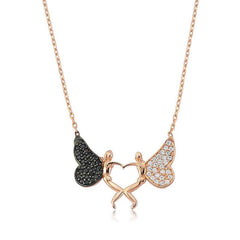 Silver Heart Angel Women's Necklace