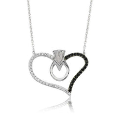 Silver Heart Single Stone Women's Necklace