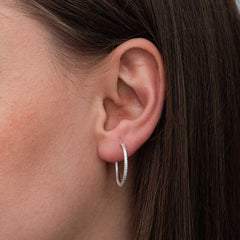 Silver Pencil Hoop Women's Earring