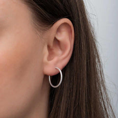 Silver Pencil Hoop Women's Earring