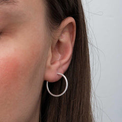 Silver Pencil Hoop Women's Earring