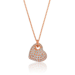 Silver Rose Heart Women's Necklace