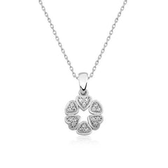 Silver Heart Circle Women's Necklace