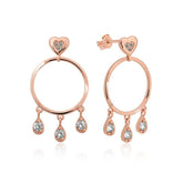 Silver Heart Detailed Hoop Earrings for Women