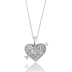 Gümüş Kalpli Bayan Kolye