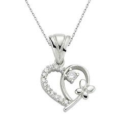 Silver Heart Necklace for Women