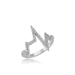 Silver Heart Rhythm Women's Ring