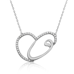 Silver Heart Vav Women's Necklace