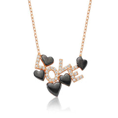 Silver Love Written Heart Necklace for Women