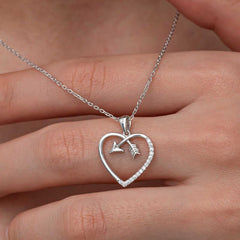 Silver Heart Arrow Women's Necklace