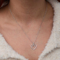 Silver Heart Arrow Women's Necklace