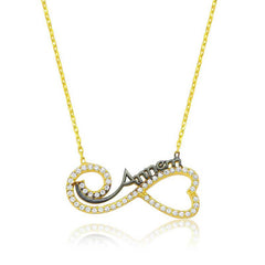 Silver Heart Infinity Mom Necklace