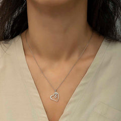 Silver Heart Infinity Women's Necklace
