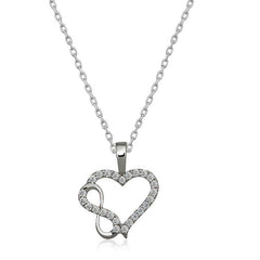 Silver Heart Infinity Women's Necklace