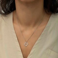 Silver Heart Infinity Women's Necklace