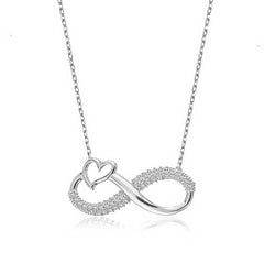 Silver Heart Infinity Women's Necklace