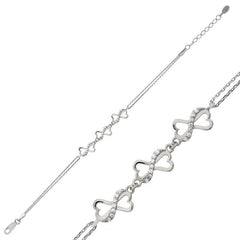 Silver Heart Infinity Bracelet