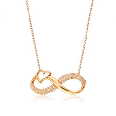 Silver Heart Infinity Women's Necklace