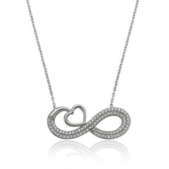 Silver Heart Infinity Women's Necklace