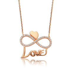 Silver Heart Infinity Love Women's Necklace