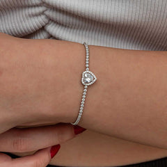 Silver Heart Waterway Bracelet