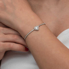 Silver Heart Waterway Bracelet