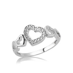 Bague femme en argent avec cœur