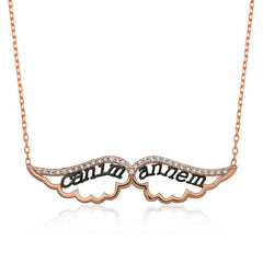 Silver Angel My Dear Mother Lady Necklace